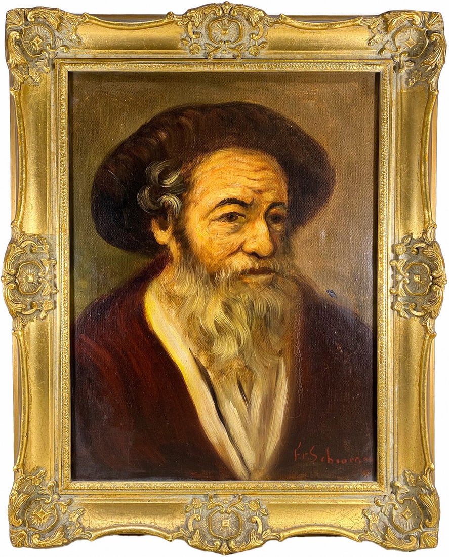 Vintage Jewish Oil on Canvas Painting, signed: Vintage Jewish Oil on Canvas Painting, signed. 20 x 15 3/4 x 2 3/8 in framed. 16 3/8 x 12 in unframed.Local Pick up call one day before to make an appointment. TO SHIP THIS ITEM IN USA OR INTERNATIONA