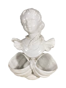Vintage Italian Girl Porcelain Double Planter