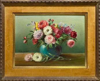 Signed Ph. A. Swire Still Life Oil on Board Painting