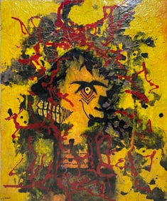 Signed Gillman Collage & Oil on Canvas