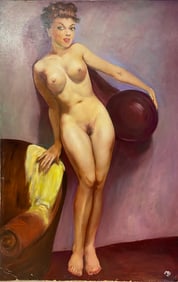 Marc Olivier GREGOIRE (1897-1991) French Nude Oil on Cardboard