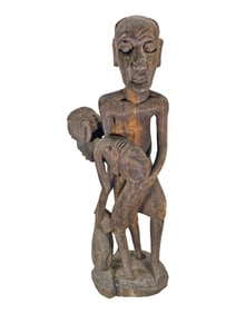 Vintage African Tribal Carved Wood Sculpture