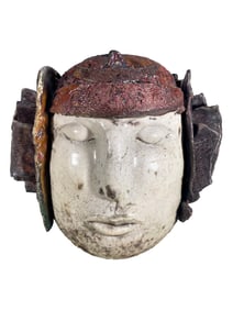 Vintage Ceramic Native Head Sculpture