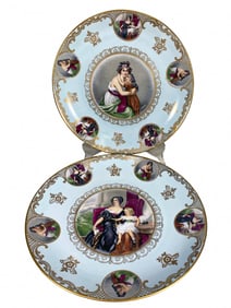 2 Mitterteich, Bavaria, Germany Porcelain Plates