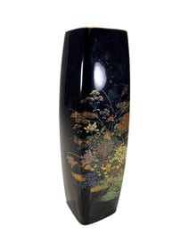 Japanse Black Porcelain Flower Vase
