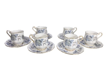 Royal Albert, England Silver Maple Set of 6 Cups