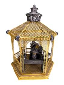 Vintage Ricico Brass & Lead Miniature Gazebo