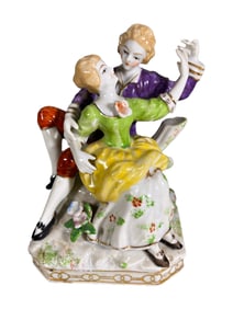 Vintage French Porcelain Couple Fig