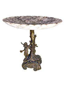 Vintage Bronze & Alabaster Centerpiece