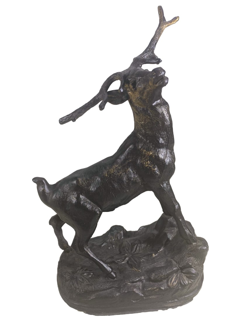 Vintage Spelter Deer Statue (1 of 4)