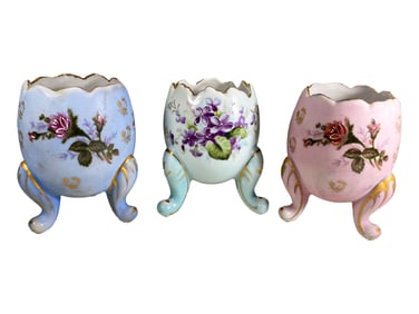 3 Japanese Napcoware Hand Painted Eggs