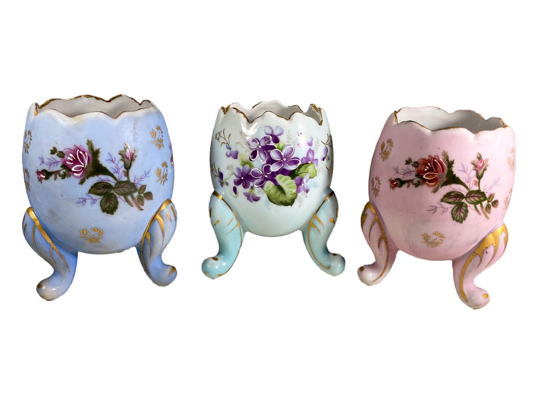 3 Japanese Napcoware Hand Painted Eggs (1 of 6)