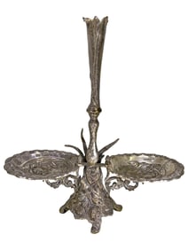 Vintage Bronze Silverplated Epergne Centerpiece