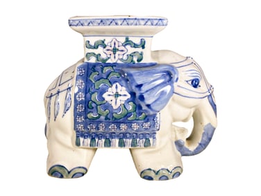 Vintage Chinese Hand Painted Elephant Porcelain Fig