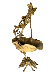 Antique Gilt Bronze Birds Nest Centerpiece