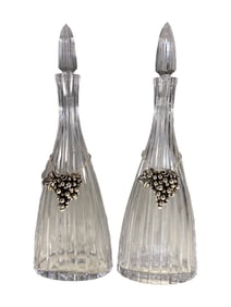Atlantis Crystal Pair of Glass Decanters