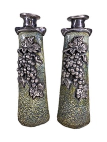 Domar, Israel Sterling 925 & Ceramic Vases