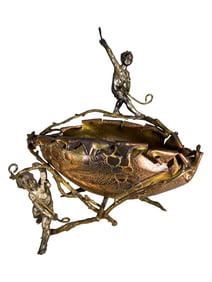 French Cherubs Bronze Centerpiece Bowl
