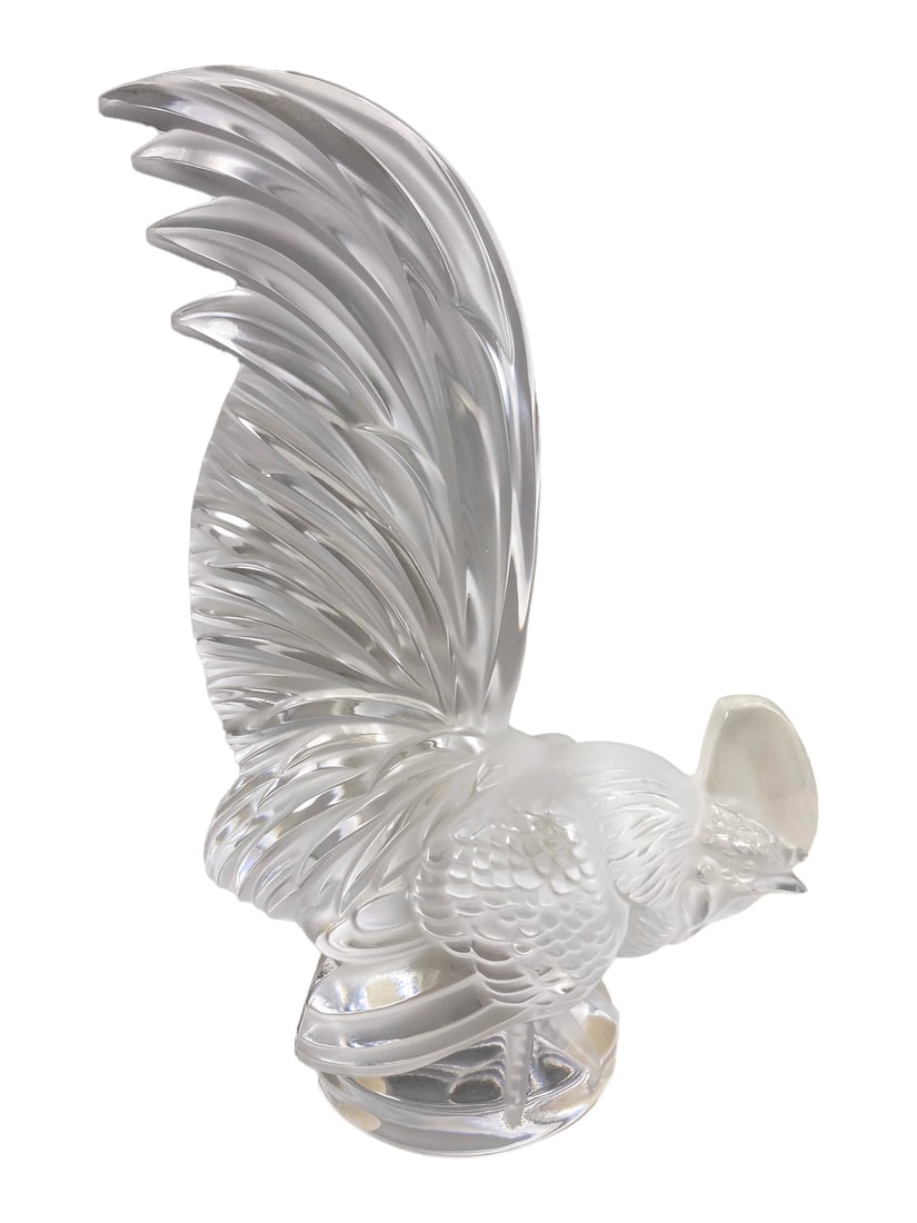 Lalique Tete au Coq Frosted Crystal Rooster Fig: Lalique Tete au Coq Frosted Crystal Rooster Fig. 8 1/8 x 5 x 2 3/4 in.Local Pick up call one day before to make an appointment. TO SHIP THIS ITEM IN USA OR INTERNATIONAL, PLEASE CONTACT THE SHIPPERS :