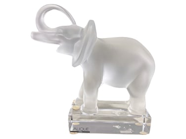 Lalique Elephant Frosted Crystal Rooster Fig