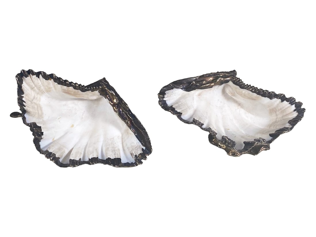 Pair of Vintage Silver Overlay Shells (1 of 6)