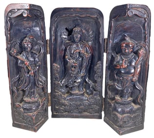 Vintage Chinese Composition Triptych
