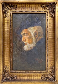 Antique European Oil on Board Painting