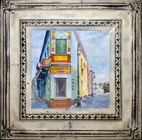 Vintage Painting Over a Metal Frame