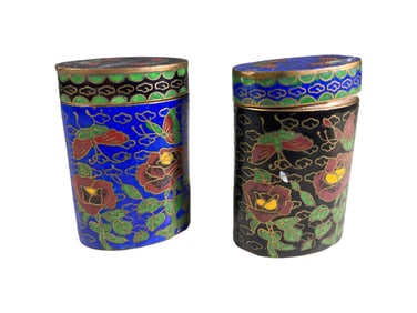 2 Vintage Chinese Cloisonne Boxes