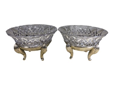 2 WMF, Germany Crystal & Metal Bowls