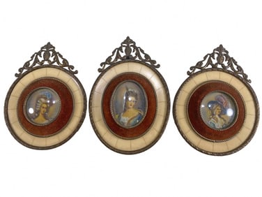 3 Antique French Miniatures