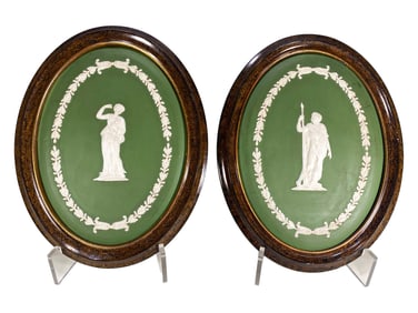Probably Wedgwood pair of Bisque Plaques