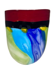 Vintage Art Glass Colored Vase