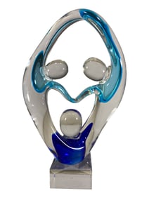 Abstract Murano Glass Statue, signed