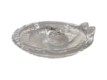 Lalique Koi Fish Frosted Glass Dish