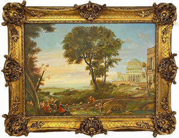 Vintage Oil on Canvas Landscape Painting