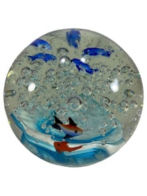 Vintage Aquarium Glass Paperweight