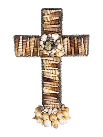 Vintage Sea Shell Cross