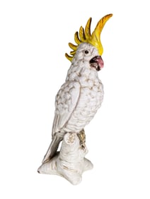 Vintage Cockatoo Ceramic Statue