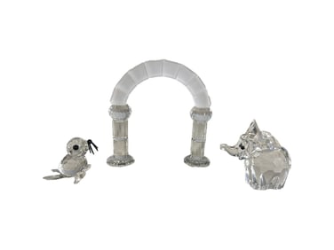 Swarovski Set of 3 Crystal Animals & Arc
