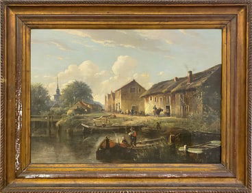 19th C European Oil on Wood Painting