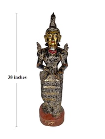 Vintage Large Asian Buddha Wood Statue