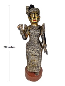 Vintage Large Asian Buddha Wood Statue