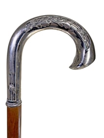 Antique 800 Silver Walking Stick