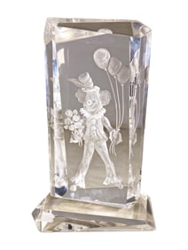 Acrilyc Lucite Clown Sculpture, signed