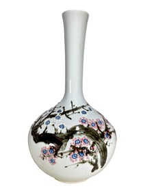 Japanese Floral Cherry Blossom Porcelain Vase