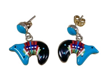 Vintage Navajo Sterling 925 & Stones Earings