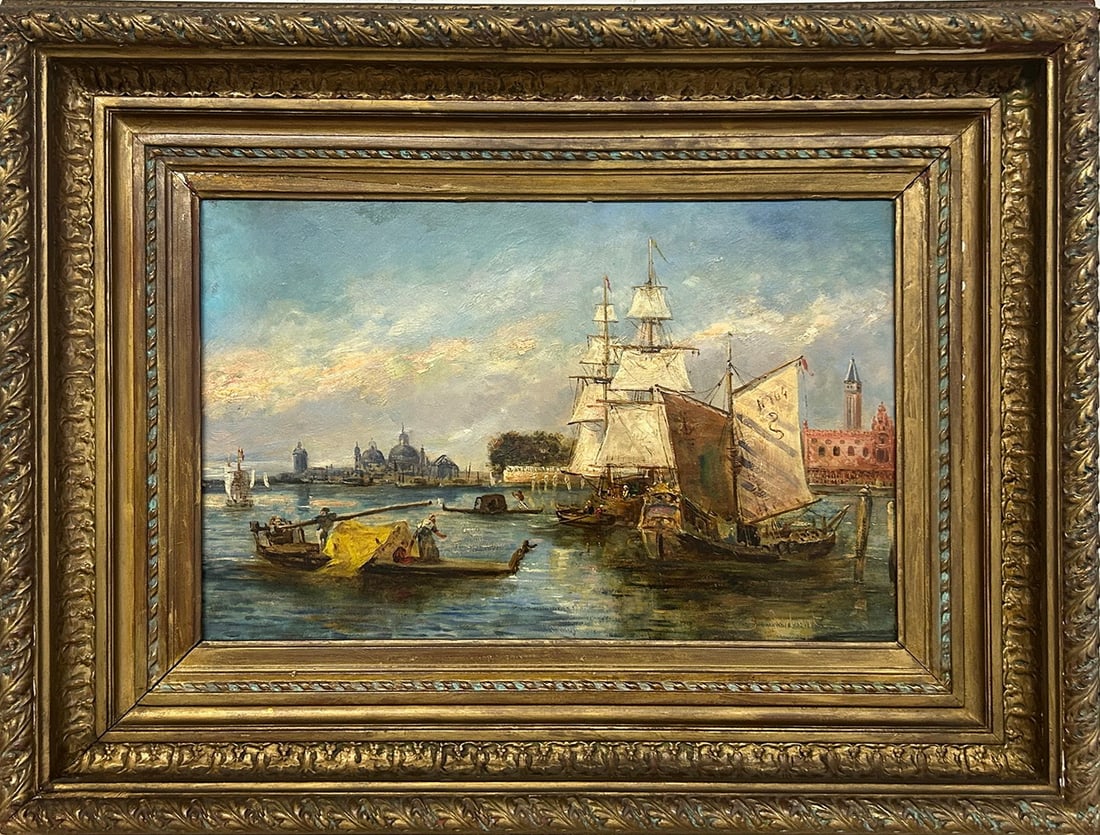 19th C Oil on Wood, signed B. REBERT (1 of 9)