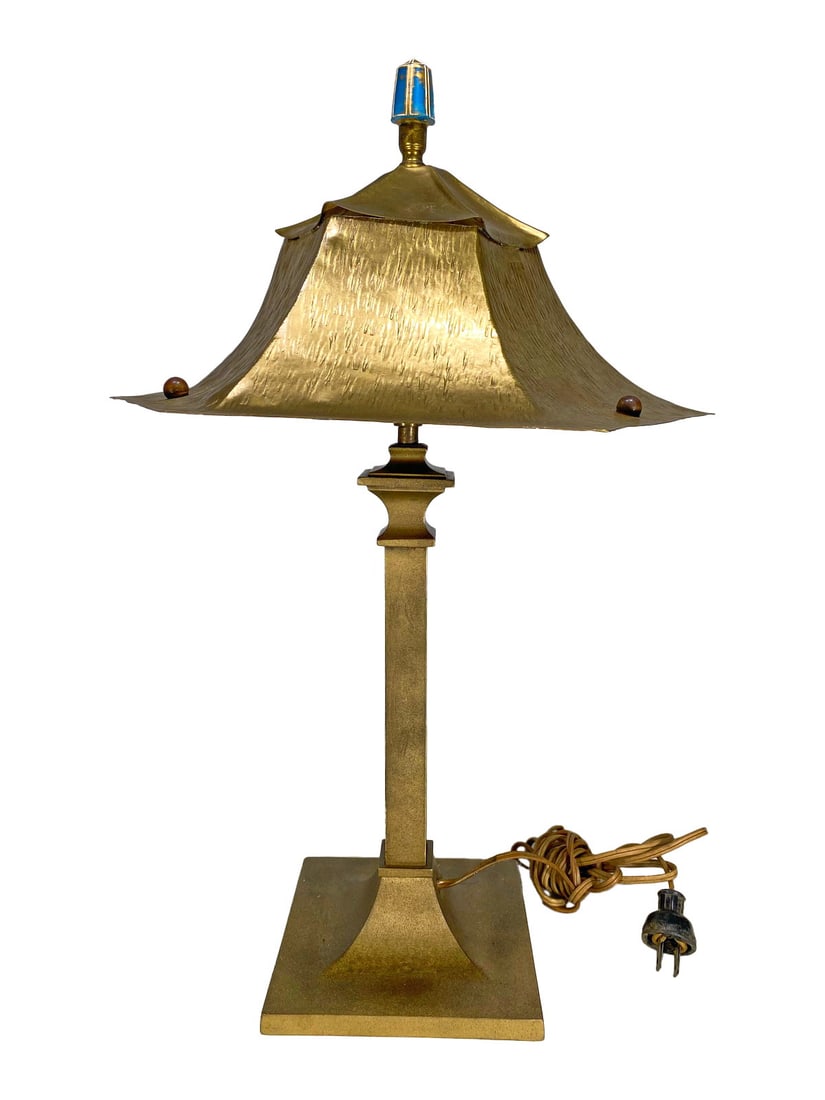 Vintage Gilt Metal Table Lamp (1 of 5)