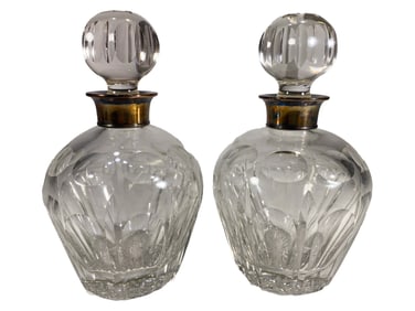 Vintage Pair of Sterling 925 & Crystal Bottles